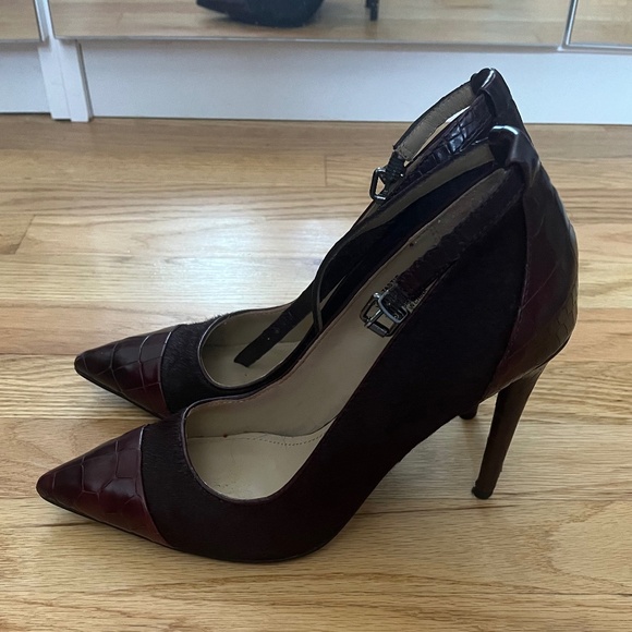 Kenneth Cole New York Purple Eggplant Leather High Heels Size 6 - Picture 3 of 6